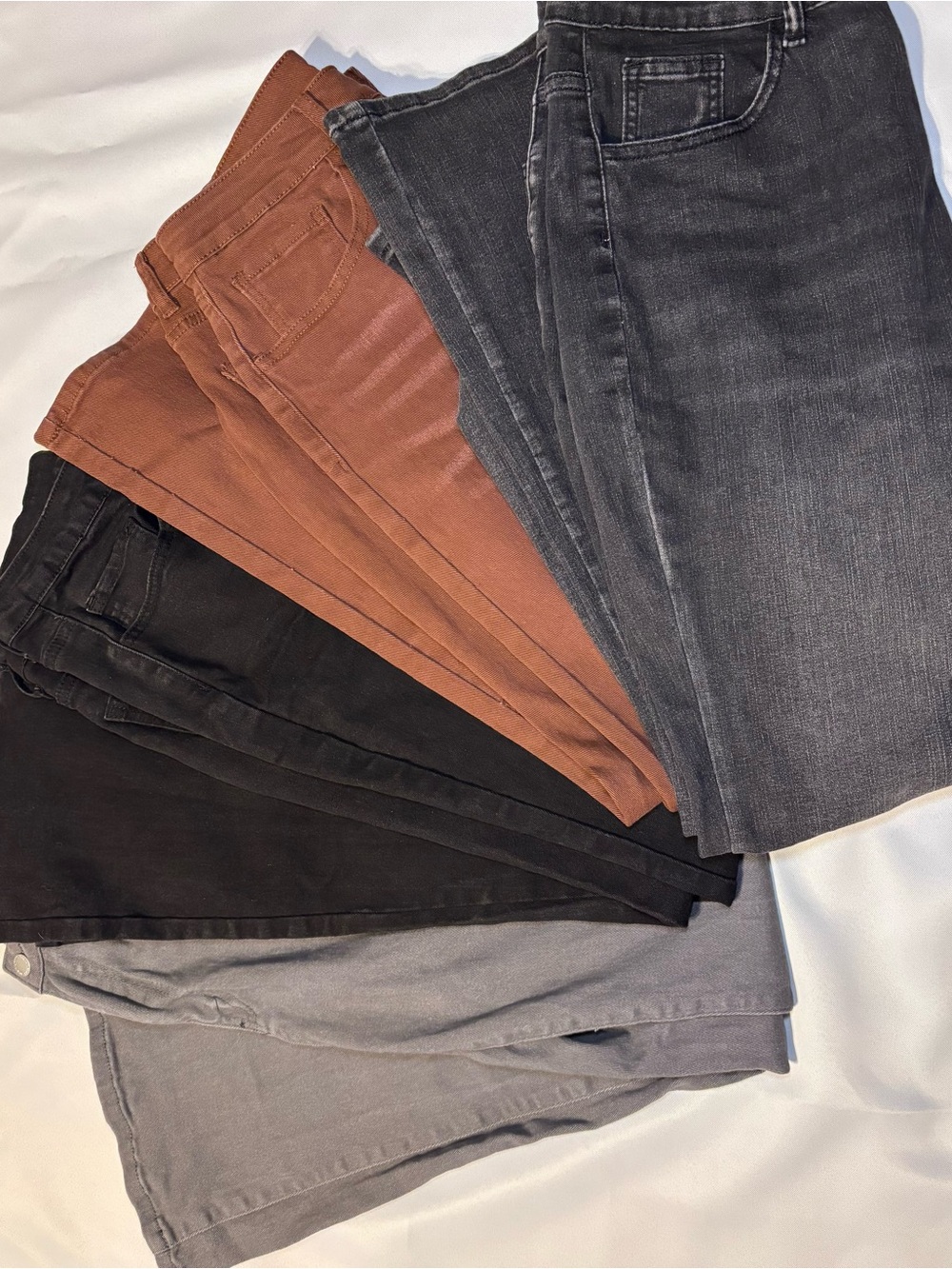Women's Bootcut Flare Jeans 4 Pack — Black, Rust, Charcoal, Light Gray